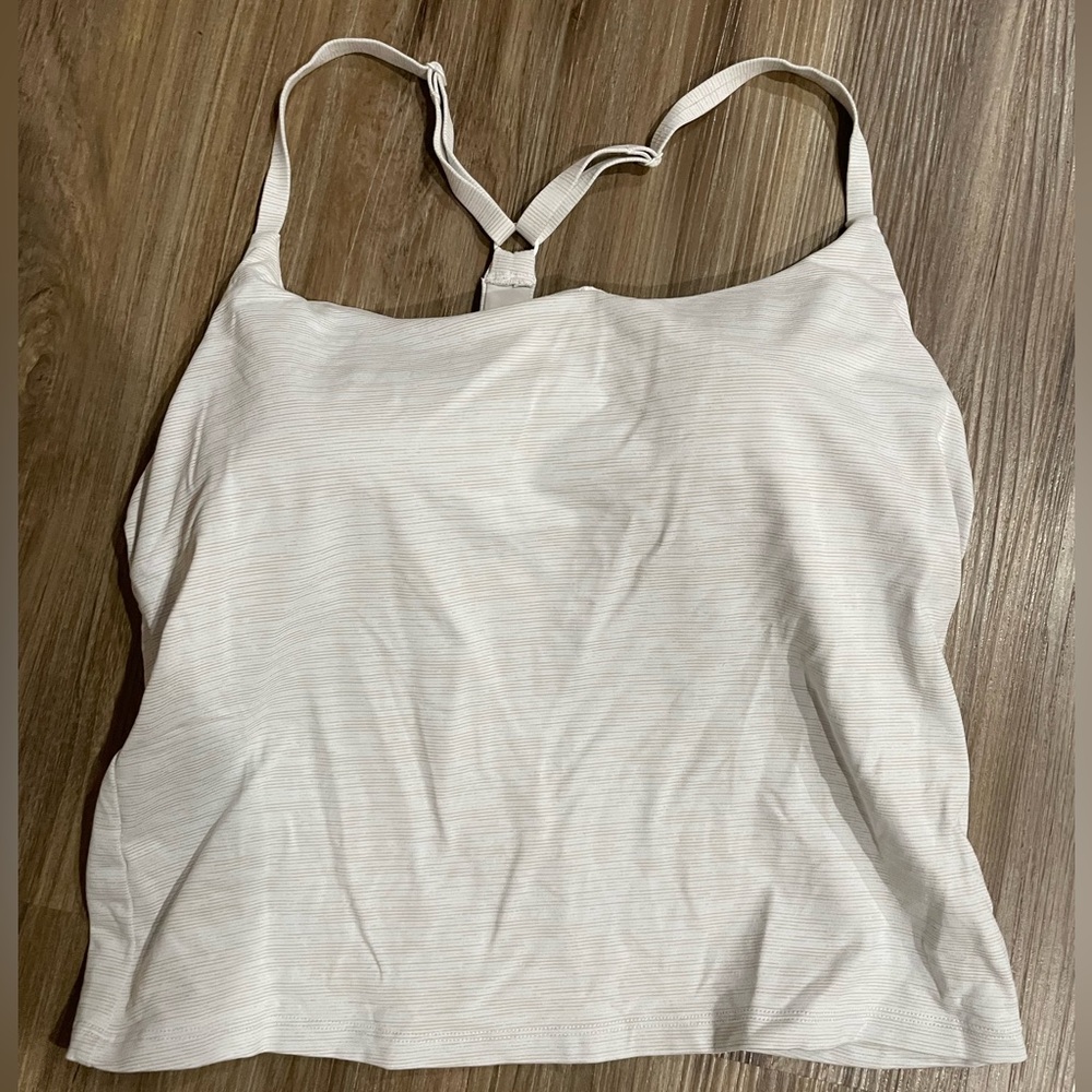 White outdoor voices tank top with built in bra and adjustable straps size large
